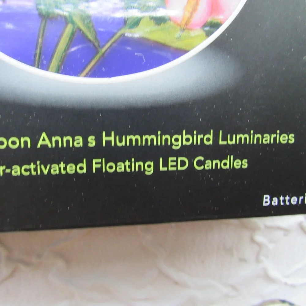 2 Modgy Luminaries Lanterns Floating LED Tealights Reuseable Audubon Hummingbird